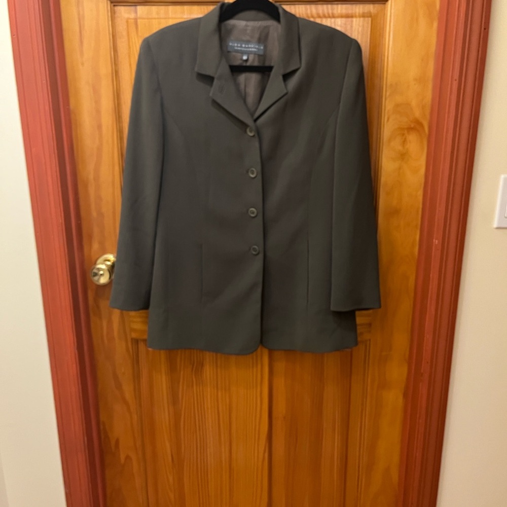 Vintage‎ Olive Alex Garfield Long Blazer